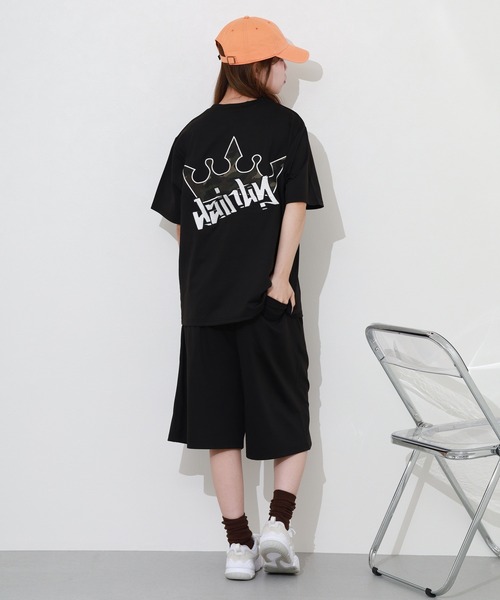 Jungle Storm(ジャングルストーム)の「JUNGLE STORM CROWNワッペン半袖Tシャツ/CROWNワッペンショーツ 2点セット セットアップ(Tシャツ/カットソー・メンズ・アイボリー/ブラック/ピンク・L/M)」の12枚目の写真