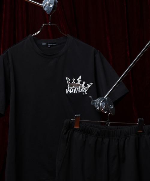 Jungle Storm(ジャングルストーム)の「JUNGLE STORM CROWNワッペン半袖Tシャツ/CROWNワッペンショーツ 2点セット セットアップ(Tシャツ/カットソー・メンズ・アイボリー/ブラック/ピンク・L/M)」の16枚目の写真