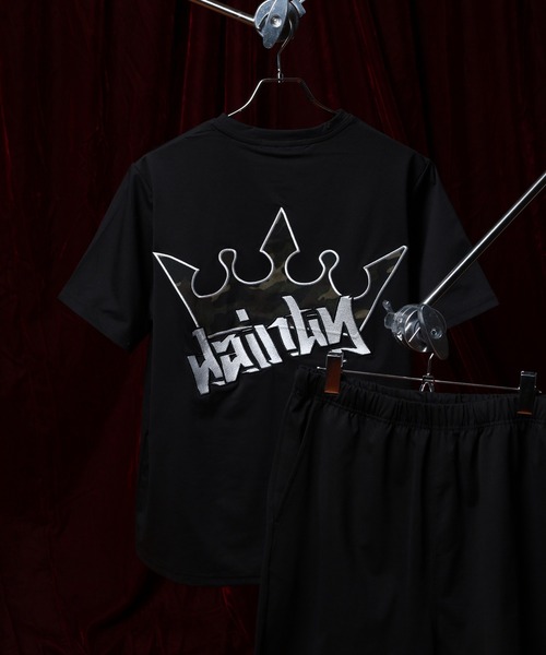Jungle Storm(ジャングルストーム)の「JUNGLE STORM CROWNワッペン半袖Tシャツ/CROWNワッペンショーツ 2点セット セットアップ(Tシャツ/カットソー・メンズ・アイボリー/ブラック/ピンク・L/M)」の17枚目の写真