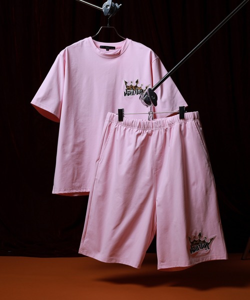 Jungle Storm(ジャングルストーム)の「JUNGLE STORM CROWNワッペン半袖Tシャツ/CROWNワッペンショーツ 2点セット セットアップ(Tシャツ/カットソー・メンズ・アイボリー/ブラック/ピンク・L/M)」の19枚目の写真
