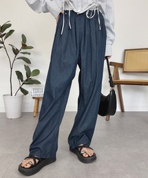 エアリーデニムタックカーブパンツ