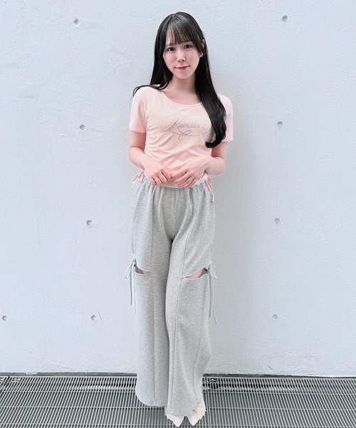 NOMAE(ノーマエ)の「ストーンロゴTシャツ(Tシャツ/カットソー・レディース・ホワイト/ブラック/イエロー/ピンク・FREE)」の12枚目の写真