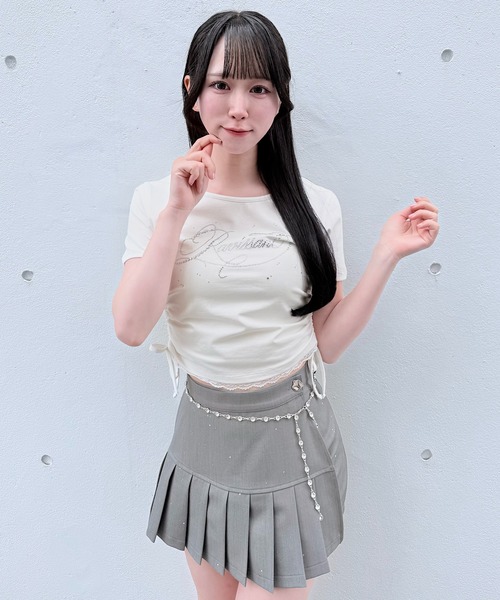 NOMAE(ノーマエ)の「ストーンロゴTシャツ(Tシャツ/カットソー・レディース・ホワイト/ブラック/イエロー/ピンク・FREE)」の18枚目の写真