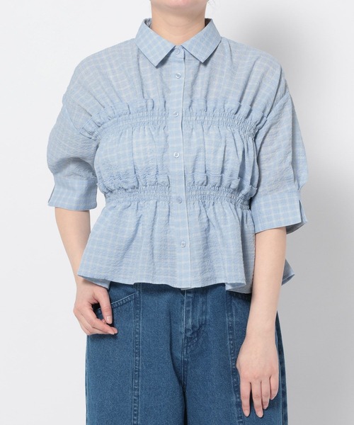 LAKOLE(ラコレ)の「チェックフリルシャツ半袖 / 689400(シャツ/ブラウス・レディース・ブルー/アイボリー/ブラック・FREE)」の14枚目の写真