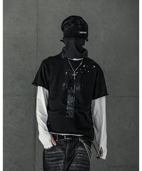 ROARINGRAD(ロアリングラド)の「クロスデミッジスラブTシャツブラック(Tシャツ/カットソー・レディース・その他・MEDIUM/LARGE)」の1枚目の写真