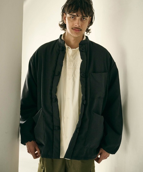Kelen（ケレン）の「mj11590-RICHTER by NANGA(R) CHINA BUTTON DOWN JACKET チャイナダウンジャケット(KLM26FJK1115)（ダウンジャケット/コート・メンズ・ブラウン/ブラック・42/40/38）」の4枚目の写真