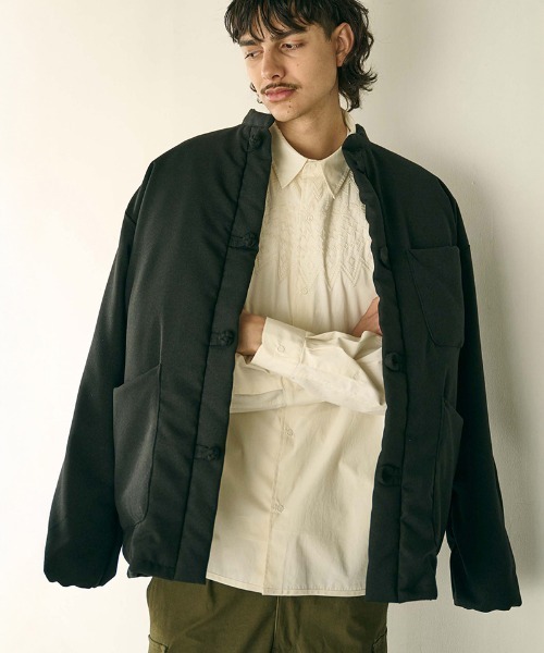 Kelen（ケレン）の「mj11590-RICHTER by NANGA(R) CHINA BUTTON DOWN JACKET チャイナダウンジャケット(KLM26FJK1115)（ダウンジャケット/コート・メンズ・ブラウン/ブラック・42/40/38）」の5枚目の写真
