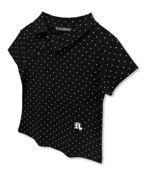 DAMISH(ダミシュ)の「スタードットアシンメトリーカラーTシャツ_ブラック(Tシャツ/カットソー・レディース・ブラック・OS)」の2枚目の写真