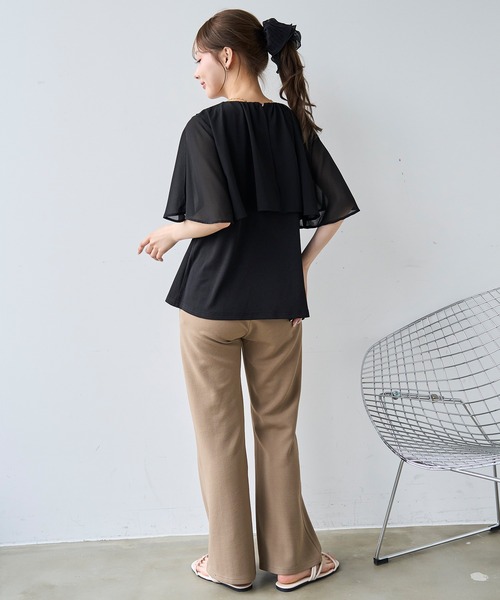 mil(ミル)の「ケープ風 フレアスリーブトップス【587209】(Tシャツ/カットソー・レディース・ブラック/オフホワイト/チャコールグレー・XS/S)」の18枚目の写真