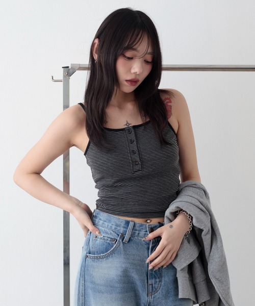 セール】WEGO/【26年春夏新作】ヘンリーデザインカップインキャミ