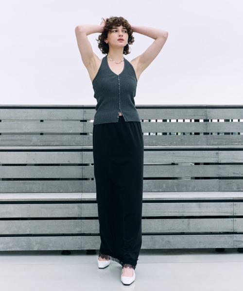 HANNE(アン)の「レースヘムロングスカート(スカート・レディース・ホワイト/ブラック・M/S)」の9枚目の写真