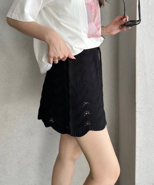 TREOVER(トレオーバー)の「リラックス感漂うニットショートパンツ(その他パンツ・レディース・オフホワイト/ブラック・FREE)」の12枚目の写真
