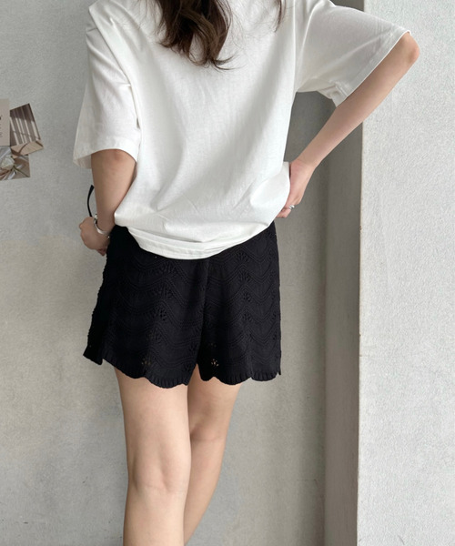 TREOVER(トレオーバー)の「リラックス感漂うニットショートパンツ(その他パンツ・レディース・オフホワイト/ブラック・FREE)」の13枚目の写真