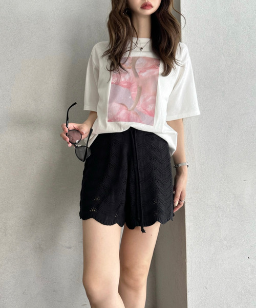 TREOVER(トレオーバー)の「リラックス感漂うニットショートパンツ(その他パンツ・レディース・オフホワイト/ブラック・FREE)」の20枚目の写真