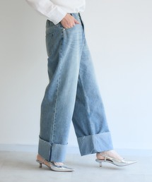 CYAN  ロールアップストレートデニムパンツ