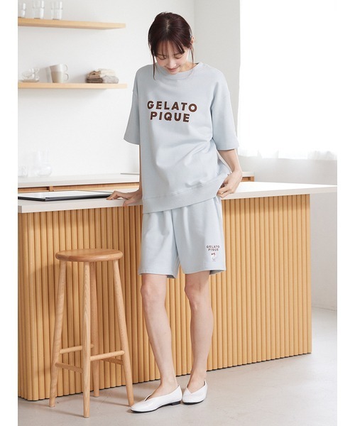 セール】【UNISEX】裏毛ワンポイント刺繍ハーフパンツ（ルームウェア