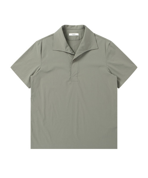 One Button Pike T‑shirt — футболка с пуговицей, цвет оливково-зелёный