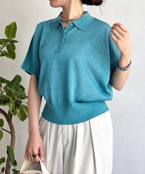 un dix cors（アンディコール）の「ポロラメニット（カーディガン/ボレロ・レディース・チャコールグレー/グリーン/シルバー・FREE）」の18枚目の写真