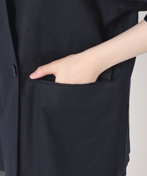 JOURNAL STANDARD relume（ジャーナルスタンダード　レリューム）の「［手洗い可］リネンコットンハーフスリーブジャケット（その他アウター・レディース・ネイビー/カーキ・FREE）」の21枚目の写真