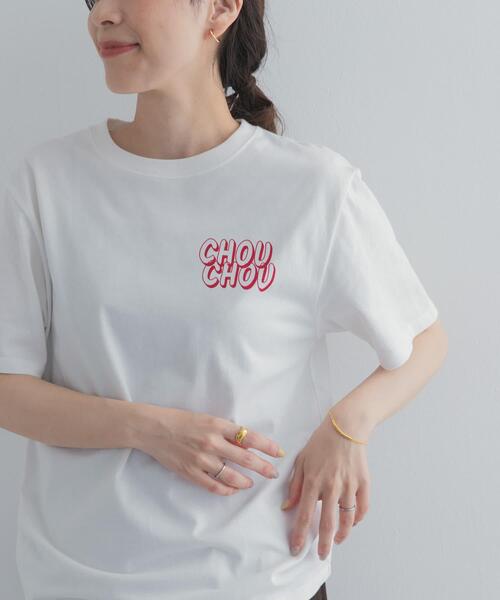 URBAN RESEARCH DOORS(アーバンリサーチドアーズ)の「Grow Organic ポイントロゴプリントTシャツ(Tシャツ/カットソー・レディース・オフホワイト/ホワイト/ライトブルー・FREE)」の1枚目の写真