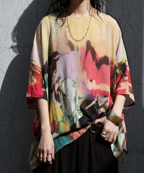 antiqua(アンティカ)の「アート柄 デザイン ブラウス(シャツ/ブラウス・レディース・MIX・ONESIZE)」の1枚目の写真