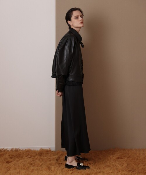 allureville（アルアバイル）の「サテンロングキャミドレス（ワンピース・レディース・ブラック・2）」の3枚目の写真