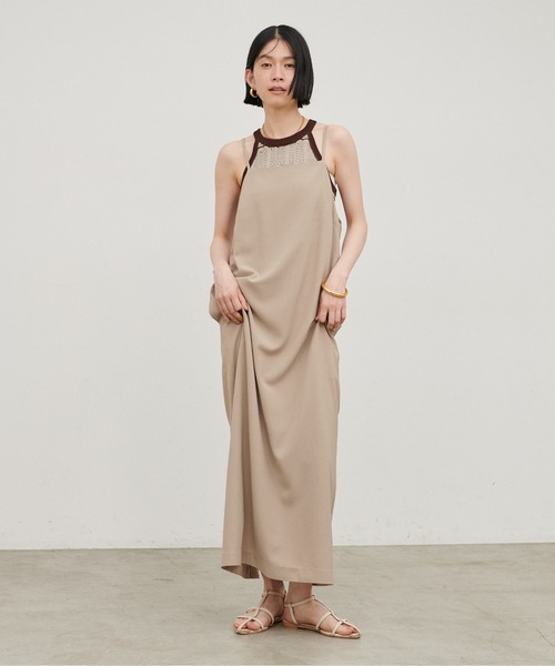 LARUTA（ラルータ）の「【LARUTA】［Web限定］麻タッチ透かしボーダーアメスリニット（タンクトップ・レディース・グレー/ベージュ・FREE）」の14枚目の写真