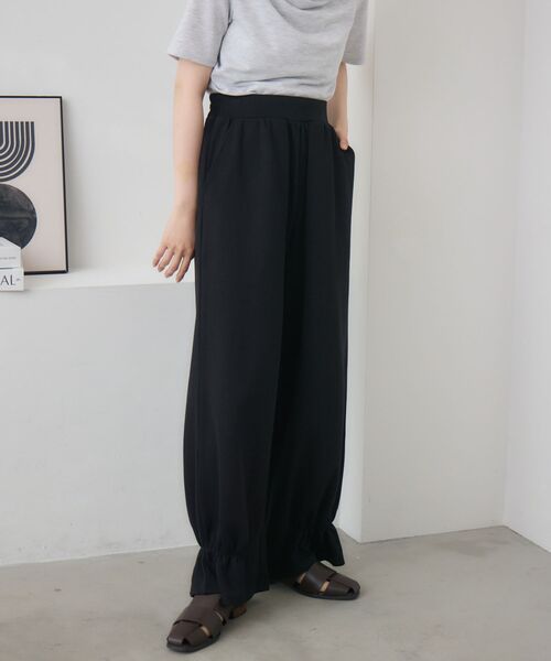 RETRO GIRL(レトロガール)の「裾フリルスウェットPT(その他パンツ・レディース・ブラウン/ホワイト系その他/ブラック・FREE)」の2枚目の写真