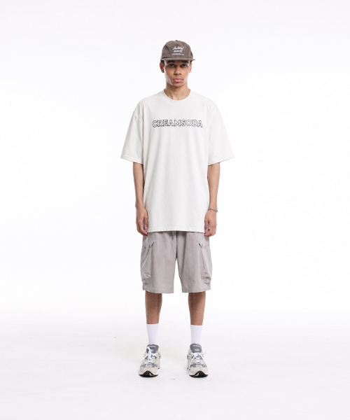 CREAM SODA LAB(クリームソーダラボ)の「グラウンドプランロゴスクエアワッペン半袖Tシャツアイボリー(Tシャツ/カットソー・メンズ・その他・LARGE/X-LARGE)」の2枚目の写真