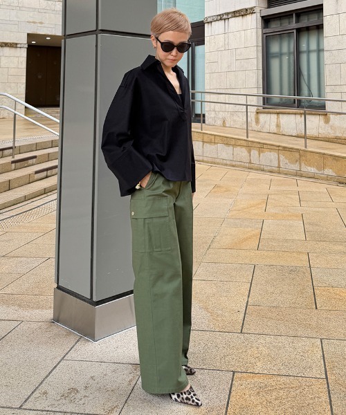 JENNE（ジェンヌ）の「JENNE美脚カーゴパンツ（デニムパンツ・レディース・カーキ/ブラック・SMALL/MEDIUM/LARGE）」の22枚目の写真