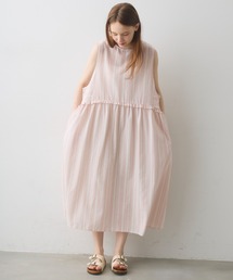 Crisp | waist frill stripe onepiece / ウエストフリルストライプワンピース(ワンピース)
