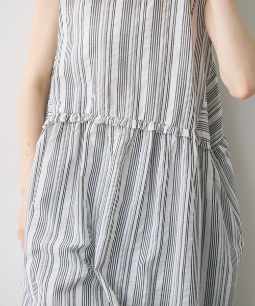 Crisp(クリスプ)の「waist frill stripe onepiece / ウエストフリルストライプワンピース(ワンピース・レディース・ピンク/ブラック・FREE)」の19枚目の写真