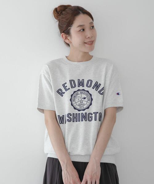 Champion(チャンピオン)の「CHAMPION SHORT SLEEVE SWEAT(スウェット・レディース・オートミール/ブラック系その他・MEDIUM)」の2枚目の写真
