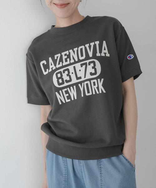 Champion(チャンピオン)の「CHAMPION SHORT SLEEVE SWEAT(スウェット・レディース・オートミール/ブラック系その他・MEDIUM)」の1枚目の写真