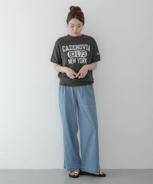 Champion(チャンピオン)の「CHAMPION SHORT SLEEVE SWEAT(スウェット・レディース・オートミール/ブラック系その他・MEDIUM)」の7枚目の写真