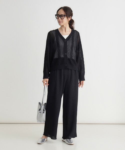 HONEYSUCKLE ROSE（ハニーサックルローズ）の「スカシ編みカーディガン（カーディガン/ボレロ・レディース・レッド系1/ブラック/オフホワイト・05/04）」の13枚目の写真
