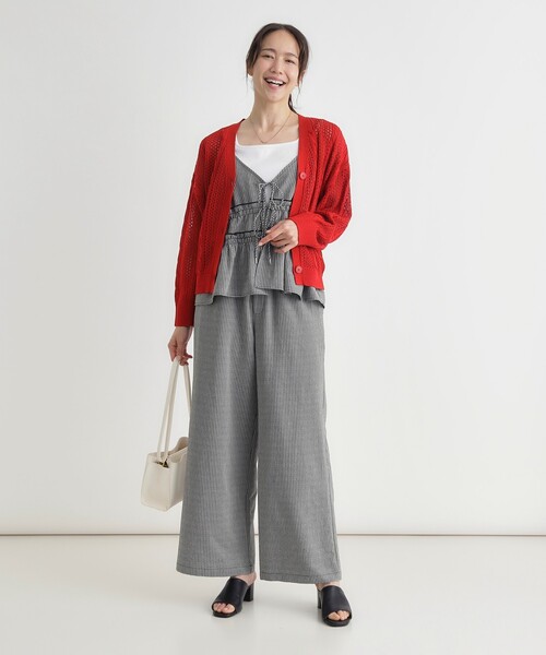 HONEYSUCKLE ROSE（ハニーサックルローズ）の「スカシ編みカーディガン（カーディガン/ボレロ・レディース・レッド系1/ブラック/オフホワイト・05/04）」の18枚目の写真