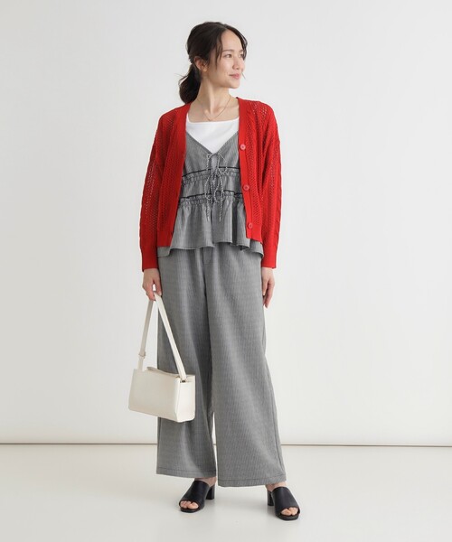 HONEYSUCKLE ROSE（ハニーサックルローズ）の「スカシ編みカーディガン（カーディガン/ボレロ・レディース・レッド系1/ブラック/オフホワイト・05/04）」の19枚目の写真
