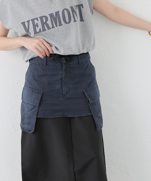 INSCRIRE(アンスクリア)の「INSCRIRE/アンスクリア Cargo Layered Skirt スカート(スカート・レディース・ネイビー/カーキ・36/38)」の1枚目の写真