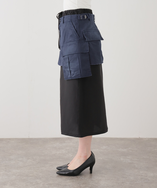 INSCRIRE(アンスクリア)の「INSCRIRE/アンスクリア Cargo Layered Skirt スカート(スカート・レディース・ネイビー/カーキ・36/38)」の12枚目の写真