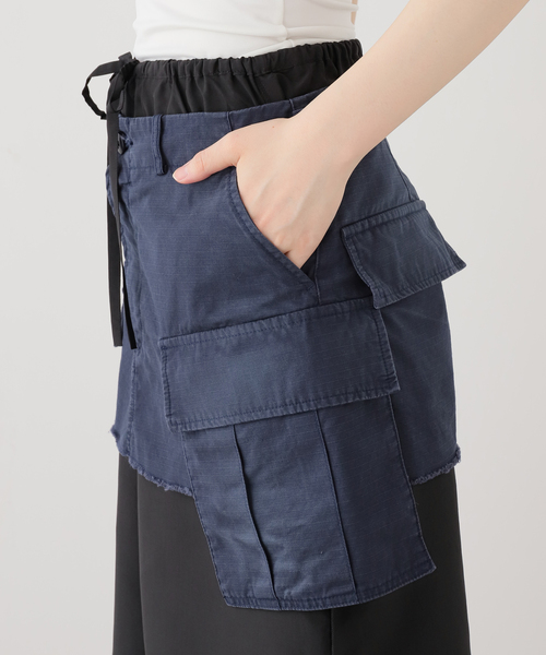 INSCRIRE(アンスクリア)の「INSCRIRE/アンスクリア Cargo Layered Skirt スカート(スカート・レディース・ネイビー/カーキ・36/38)」の14枚目の写真
