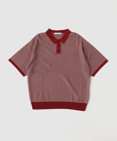 JOURNAL STANDARD（ジャーナルスタンダード）の「マルチカラー ニットポロ（ニット/セーター・メンズ・ベージュ/ブラウン/レッド・MEDIUM/LARGE）」の3枚目の写真