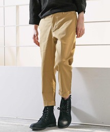 コットン無地 ストレッチクロップドパンツ