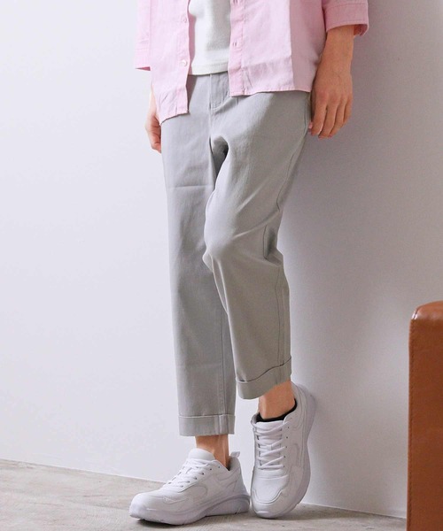 TopIsm(トップイズム)の「コットン無地 ストレッチクロップドパンツ(チノパンツ・メンズ・オリーブ/ホワイト/ブラック/チャコールグレー/レッド/グレー/ネイビー/ベージュ・XXL/XL/L/M/S)」の4枚目の写真