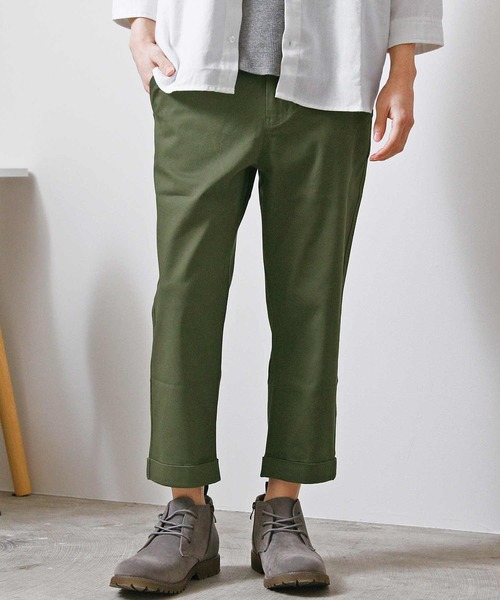 TopIsm(トップイズム)の「コットン無地 ストレッチクロップドパンツ(チノパンツ・メンズ・オリーブ/ホワイト/ブラック/チャコールグレー/レッド/グレー/ネイビー/ベージュ・XXL/XL/L/M/S)」の6枚目の写真