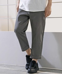 コットン無地 ストレッチクロップドパンツ
