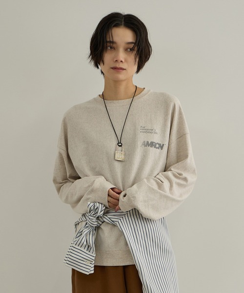 AMERICANA（アメリカーナ）の「【Americana（アメリカーナ）】リバースウィーブ L/S T ／ロングスリーブTシャツ（Tシャツ/カットソー・レディース・ブラウン系その他3/ホワイト系その他7・M）」の3枚目の写真