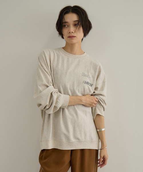 AMERICANA（アメリカーナ）の「【Americana（アメリカーナ）】リバースウィーブ L/S T ／ロングスリーブTシャツ（Tシャツ/カットソー・レディース・ブラウン系その他3/ホワイト系その他7・M）」の6枚目の写真