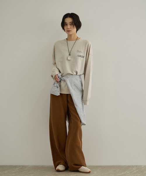 AMERICANA（アメリカーナ）の「【Americana（アメリカーナ）】リバースウィーブ L/S T ／ロングスリーブTシャツ（Tシャツ/カットソー・レディース・ブラウン系その他3/ホワイト系その他7・M）」の8枚目の写真