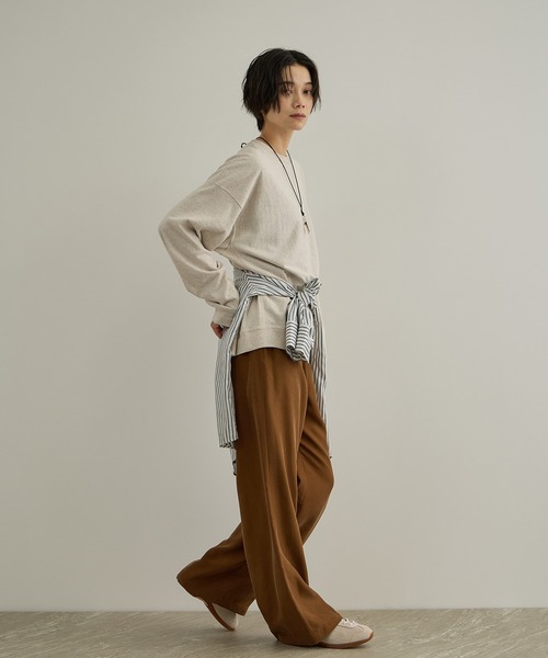 AMERICANA（アメリカーナ）の「【Americana（アメリカーナ）】リバースウィーブ L/S T ／ロングスリーブTシャツ（Tシャツ/カットソー・レディース・ブラウン系その他3/ホワイト系その他7・M）」の9枚目の写真